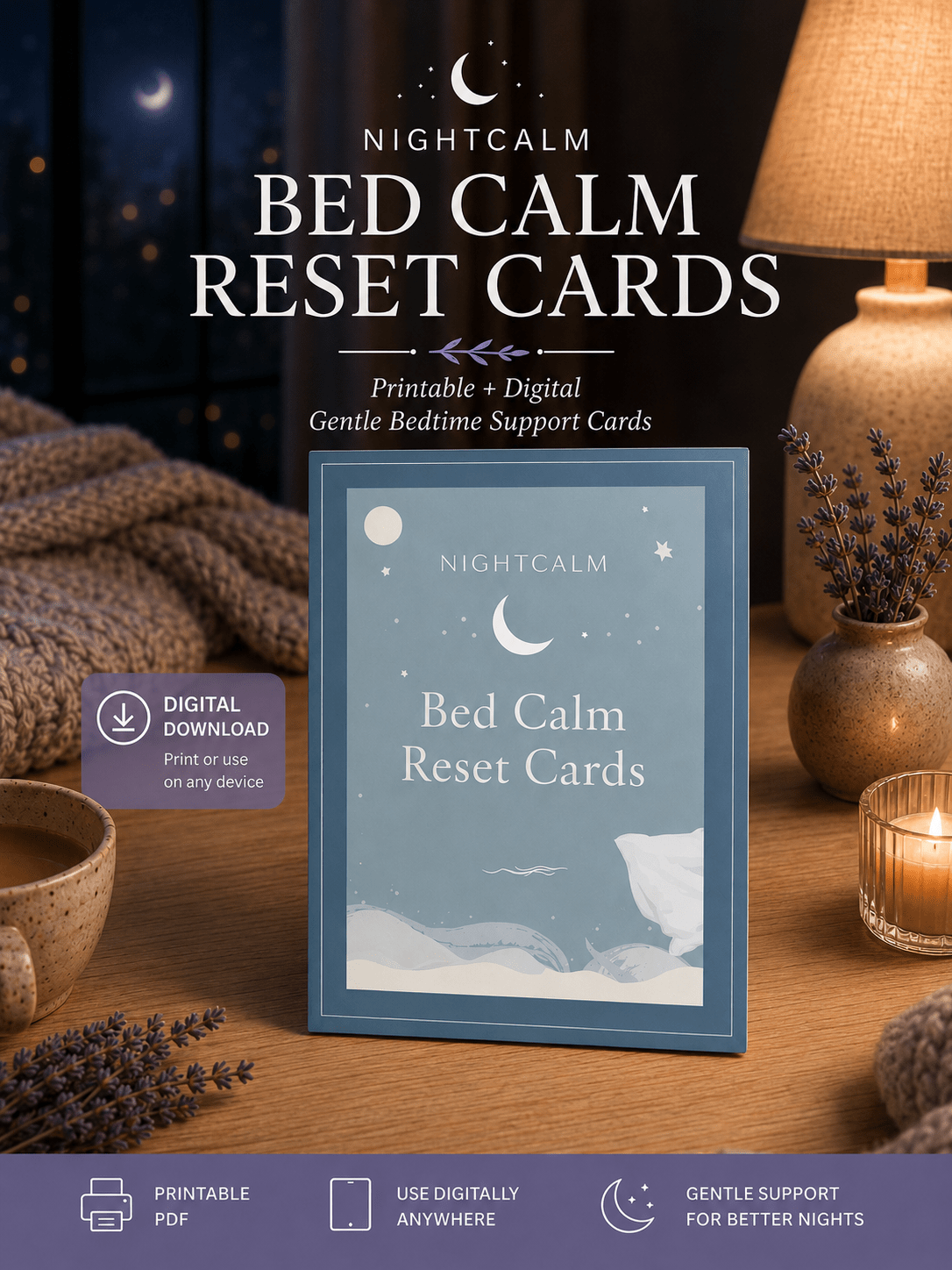 Stop lying awake in bed exhausted with a mind that won't turn off — NightCalm gives you a simple no-pressure system to finally feel calm at bedtime, instead of lying there waiting for sleep that won't come. - Ma boutique