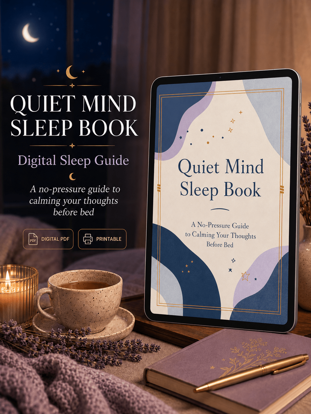 Stop lying awake in bed exhausted with a mind that won't turn off — NightCalm gives you a simple no-pressure system to finally feel calm at bedtime, instead of lying there waiting for sleep that won't come. - Ma boutique