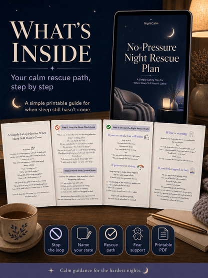 Stop lying awake in bed exhausted with a mind that won't turn off — NightCalm gives you a simple no-pressure system to finally feel calm at bedtime, instead of lying there waiting for sleep that won't come. - Ma boutique